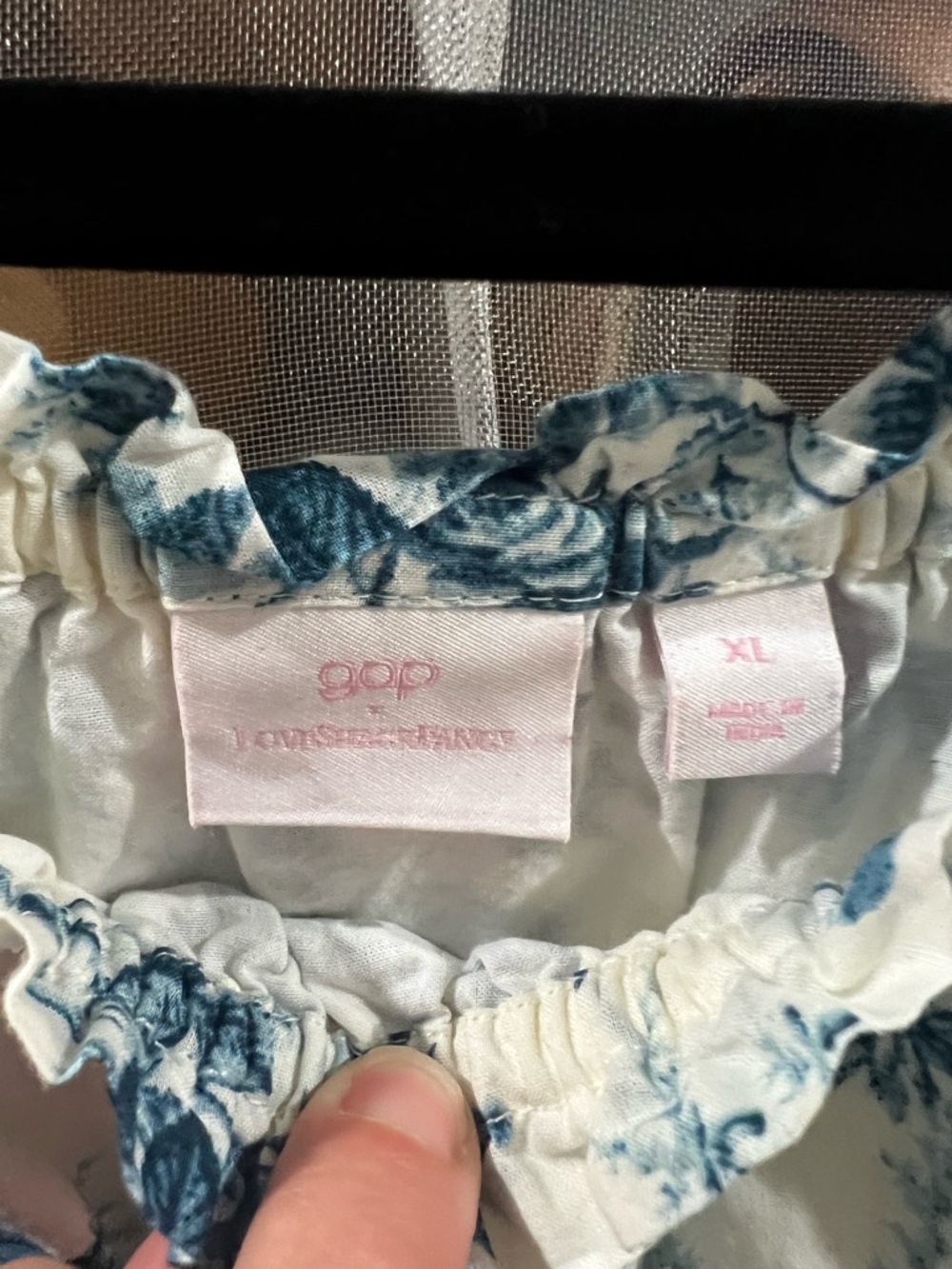 Gap x LoveShack Fancy Blue Floral Smocked Waist Tiered Mini Dress Girls XL - Picture 3 of 3